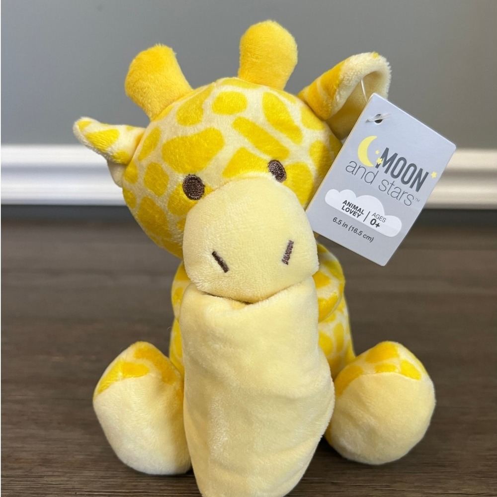 Moon & Stars Yellow Giraffe Animal Lovey Security Blanket Plush Walgreens NWT